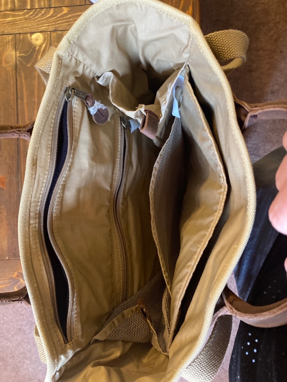 LL Bean Stonington Daily Carry Tote DARK KHAKI - Picture 3 of 4